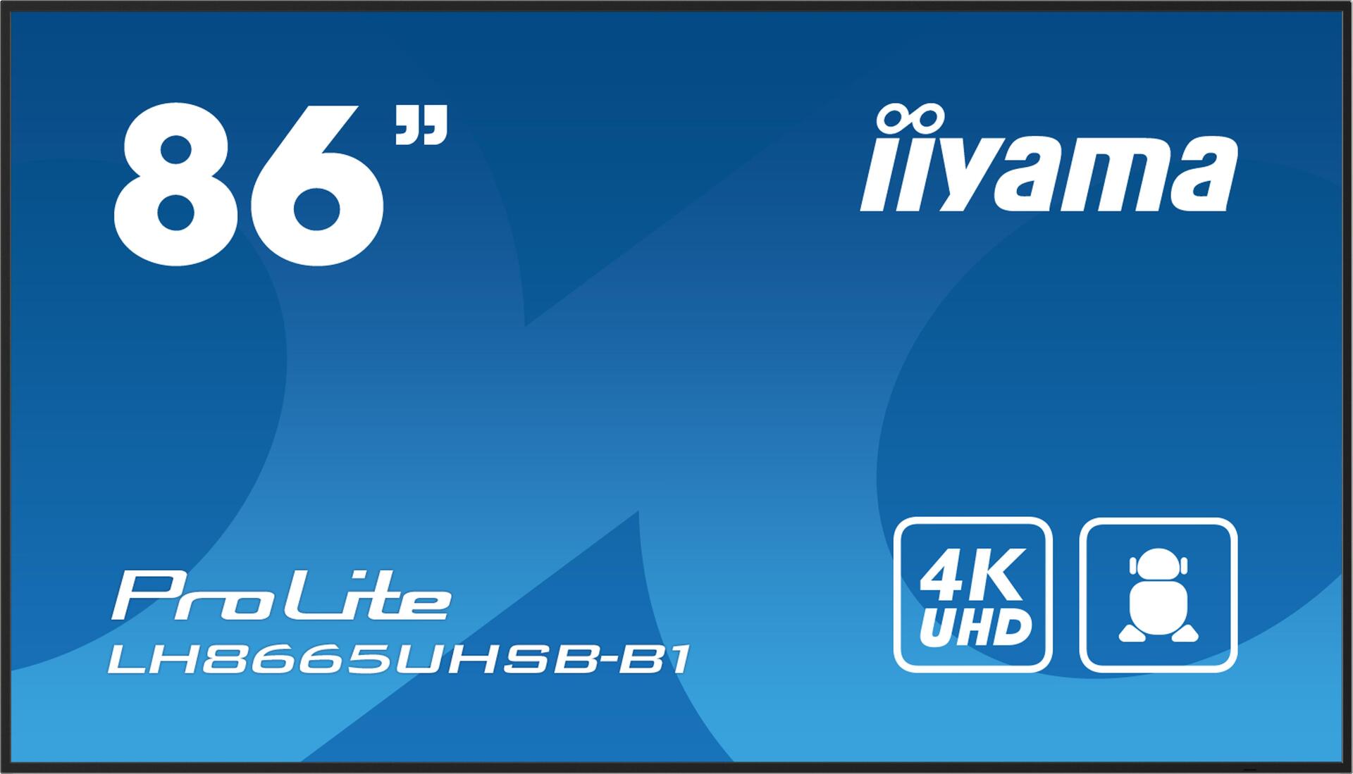 iiyama LH8665UHSB-B1 Signage-Display Kiosk-Design 2,18 m (86") LED WLAN 800 cd/m² 4K Ultra HD Schwarz Eingebauter Prozessor Android 11 24/7 [Energieklasse E] (LH8665UHSB-B1)