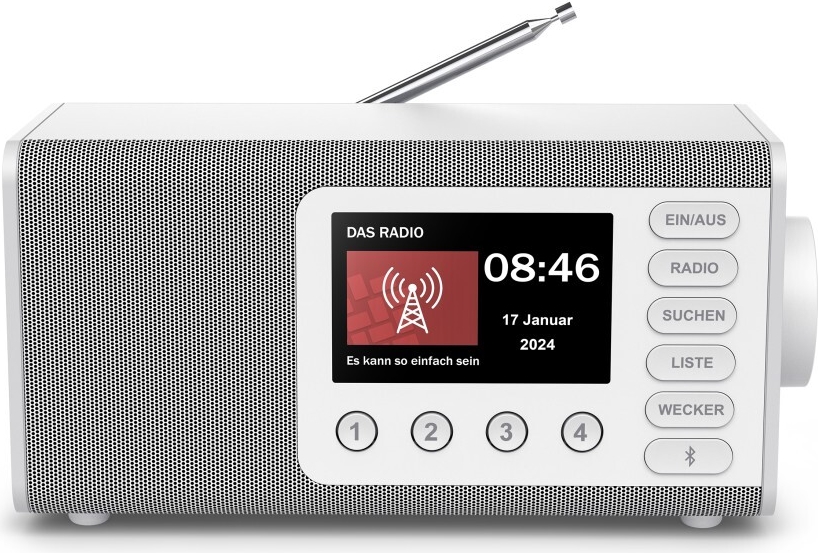 Hama Digitalradio DR1001, FM/DAB/DAB+/Bluetooth® RX, Radiowecker, Weiß (00054261)