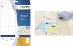 HERMA 4586 Abgerundetes Rechteck Dauerhaft Transparent 120Stück(e) selbstklebendes Etikett (4586)