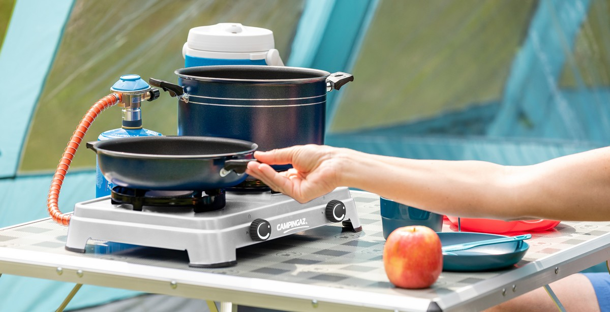 Coleman Camping Cook CV Tischkocher 2-flammig Grau