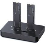 Gembird DD2-U3M2 Desktop-Dockingstation mit zwei Laufwerken, USB Typ-C, M.2 NVMe (und SATA) SSD, schwarz (DD2-U3M2)