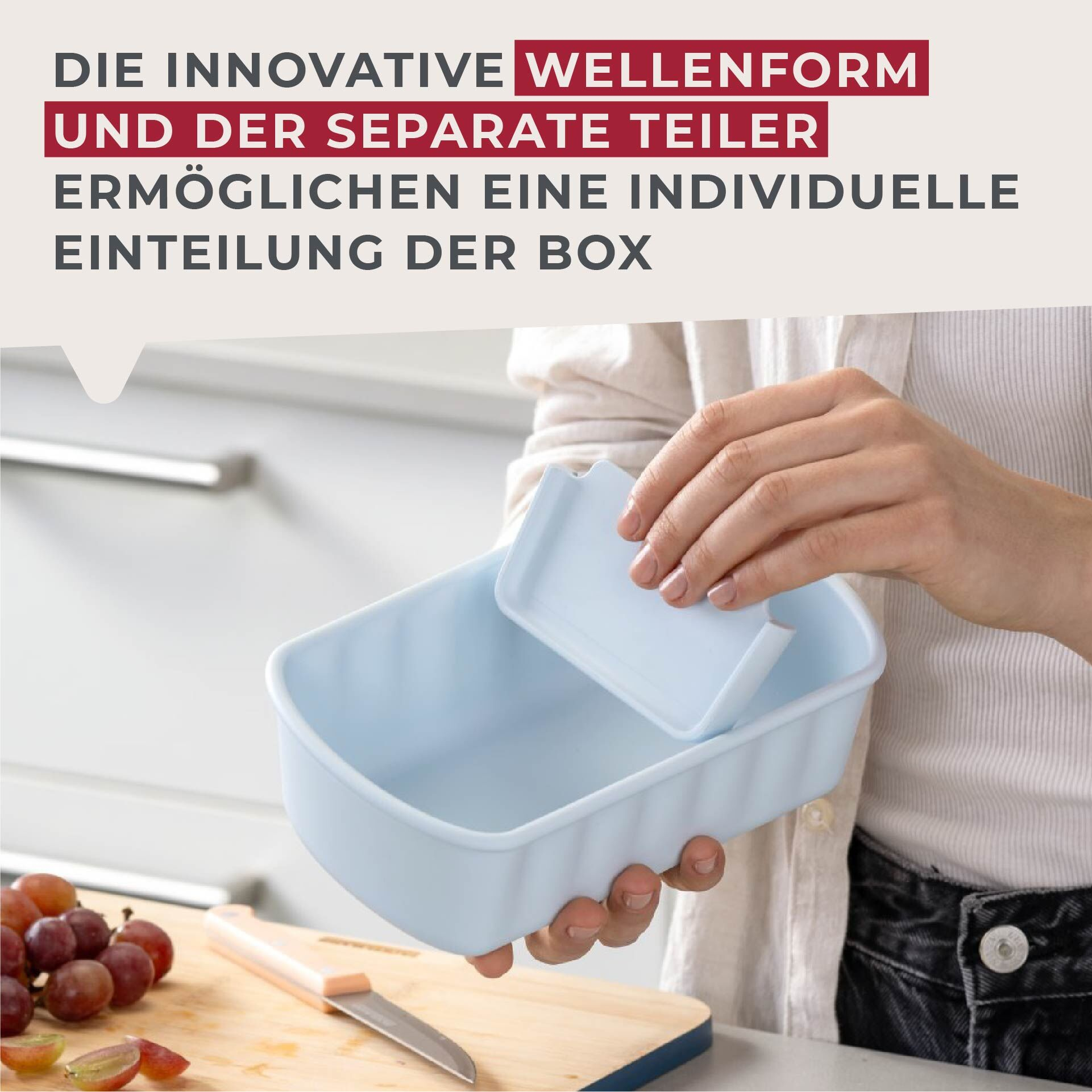 FACKELMANN Flexibox Be The Move Brotdose 1 l 3-teilig Hellblau