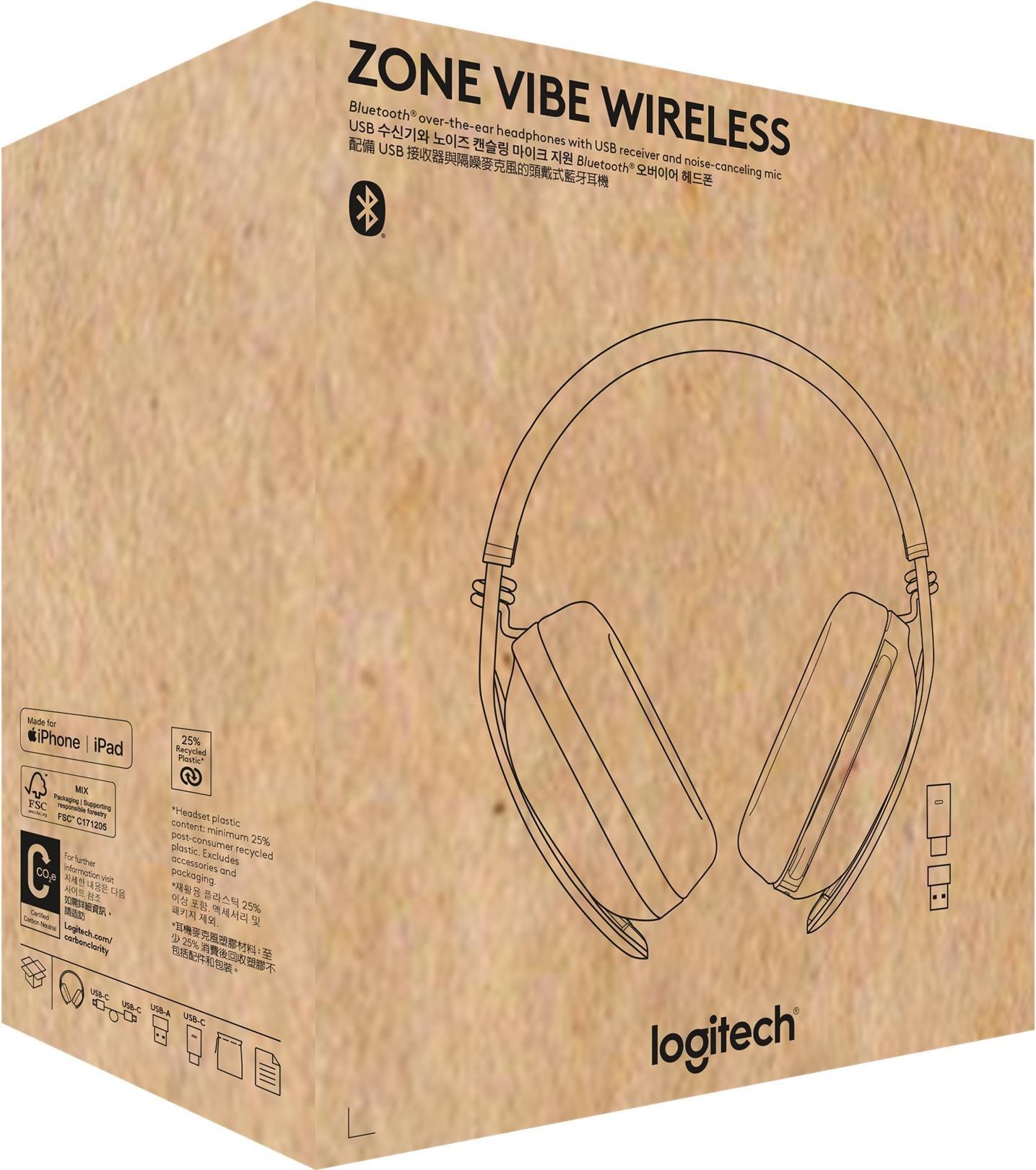 Logitech Zone Vibe Wireless Headset, Bluetooth, MS Teams zertifiziert, Graphite