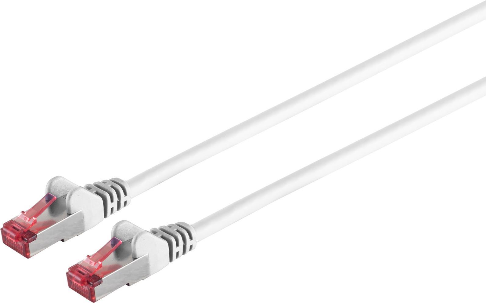 S/CONN maximum connectivity Netzwerkkabel-Patchkabel, cat 6A, S/FTP, PIMF, Halogenfrei, GHMT-ZERTIFIZIERT, weiß, 1,0m (75711-AW)