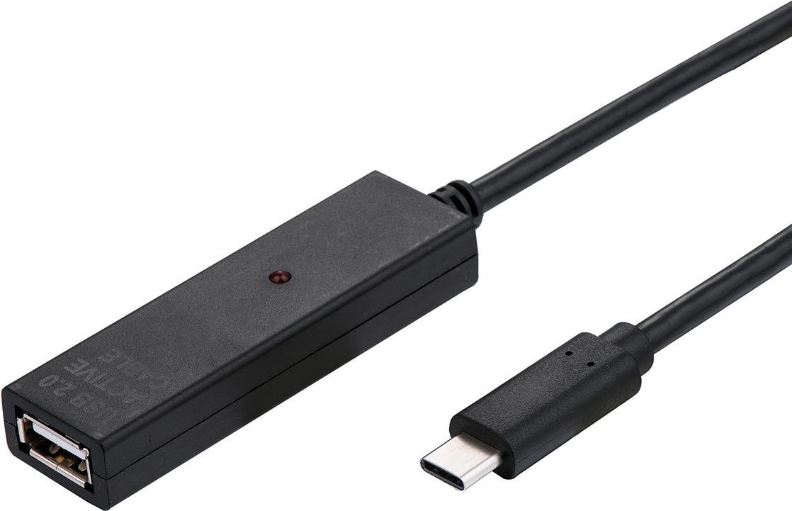 VALUE USB 2.0 Verlängerung, aktiv, mit Repeater, A-C, schwarz, 10,0 m (12.99.1112)