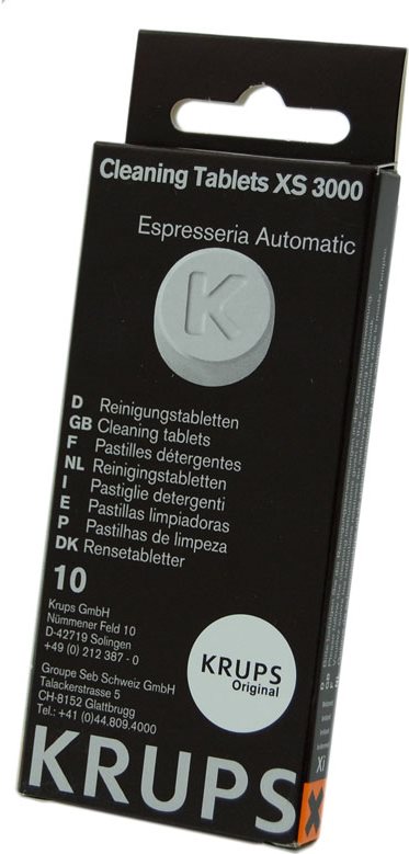 Krups XS 3000 Reinigungstabletten für Kaffeemaschinen der Serien XP9000 und 7000, 10 Tabletten