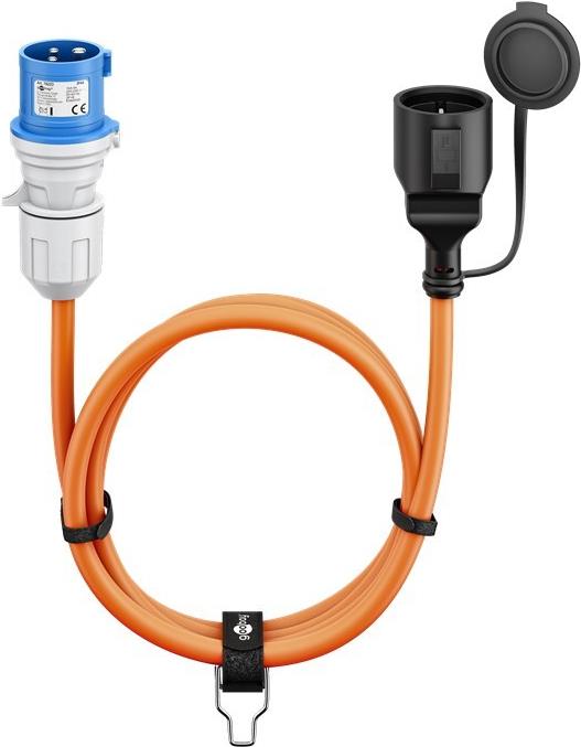 Goobay CEE-Adapterleitung CEE-Stecker auf Schutzkontakt-Kupplung 1.5 m - Campingkabel fuer (76223)