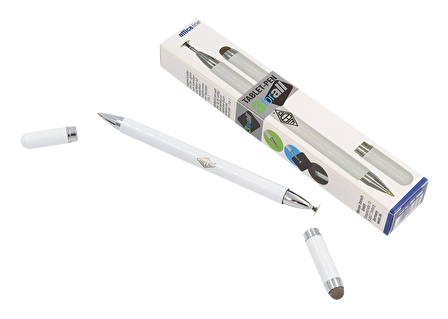 WEDO Universal 3-in-1 Eingabestift Touchpen, Kugelschreiber & Disc-Spitze Weiß