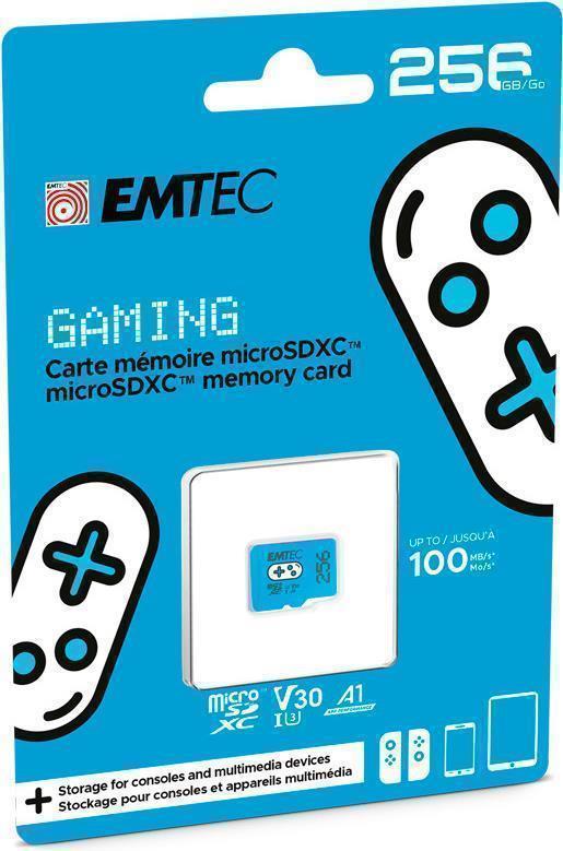 Emtec mSD 256GB UHSI U3 V30 A1 Gaming Bl (ECMSDM256GXCU3G)