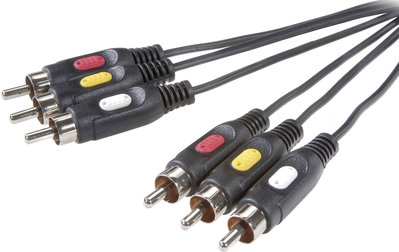 SpeaKa Professional SP-7869868 Composite-Video-Kabel 10 m 3 x RCA Schwarz (SP-7869868)