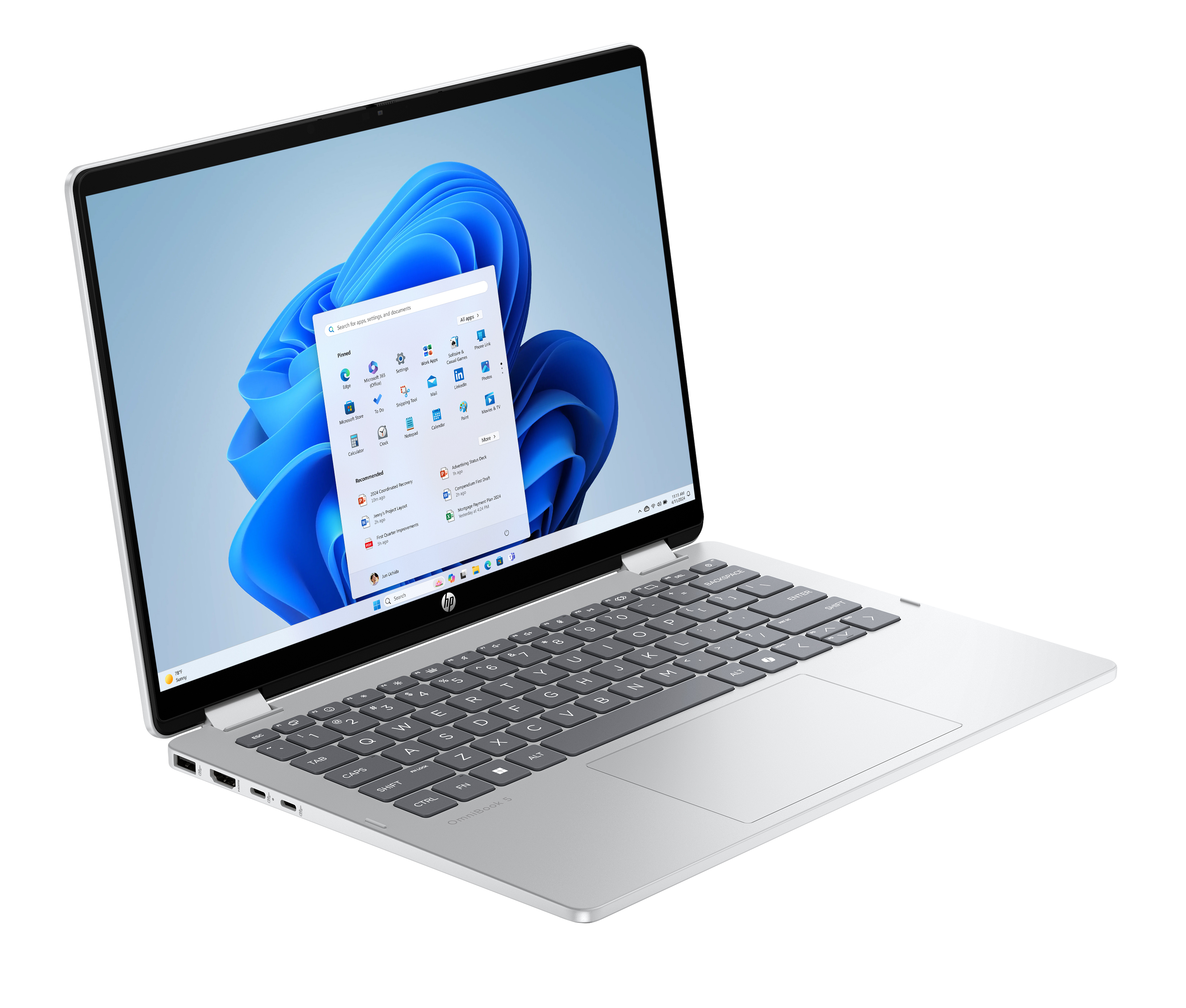 HP OmniBook 5 Flip 14-fp0152ng 14" 2K Touch Intel Core 5 120U 16 GB RAM 512 GB SSD Silber
