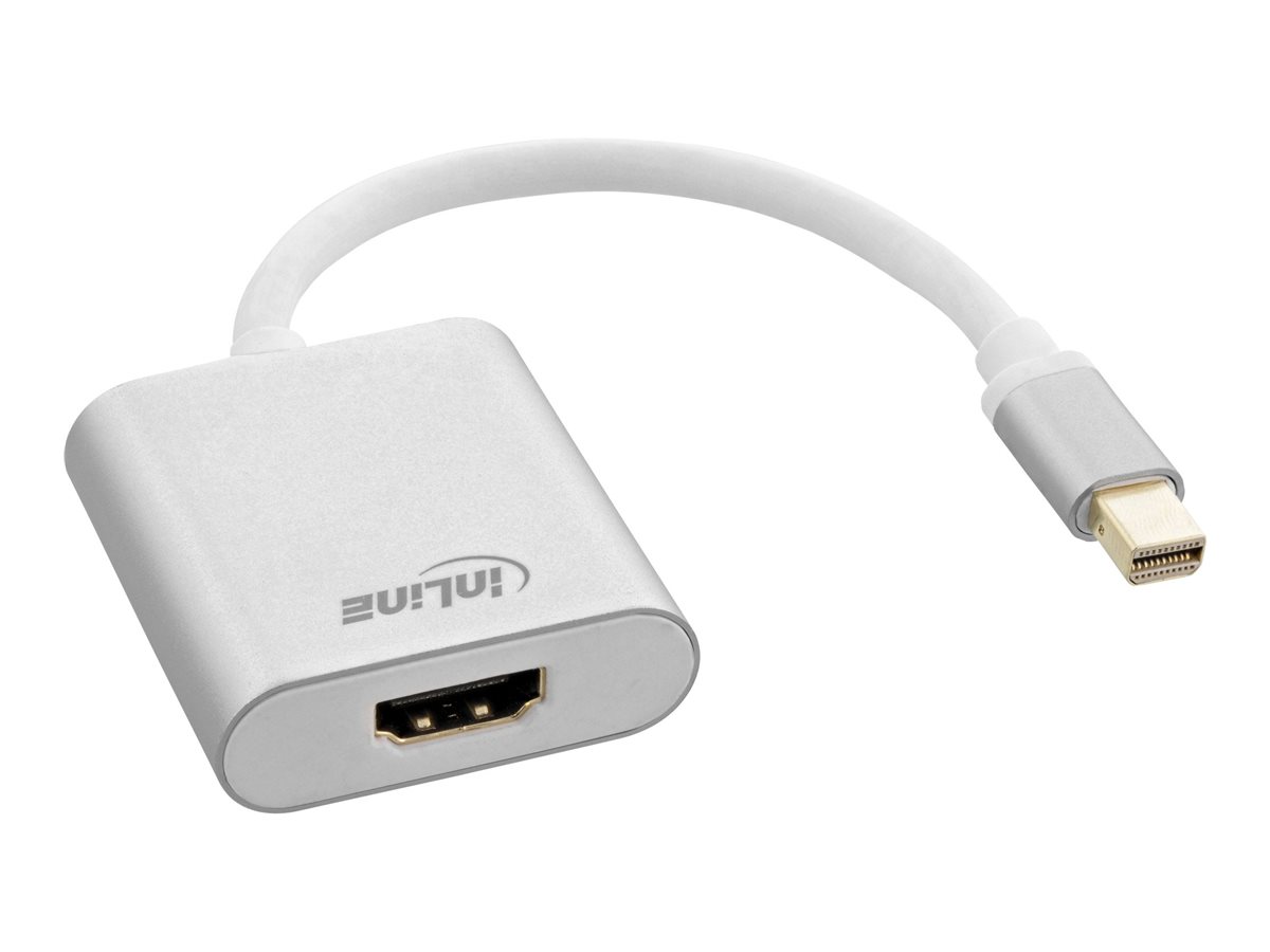 InLine Mini DisplayPort HDMI Adapterkabel Aluminium 4K/60Hz - 0,15 m - Weiß