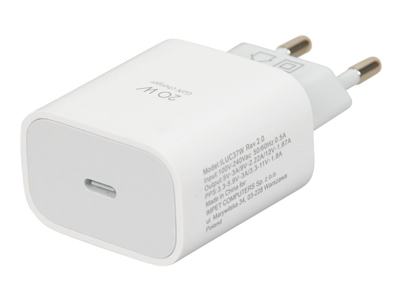 iBox C-37 Netzteil USB-C 20 Watt Weiß