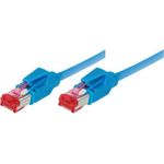 Patchkabel S/FTP, PiMF, Cat 6, blau, 7,5 m halogenfrei, mit Draka-Kabel und Hirosesteckern TM21 (bisherige Bezeichnung S/STP) (71807B)