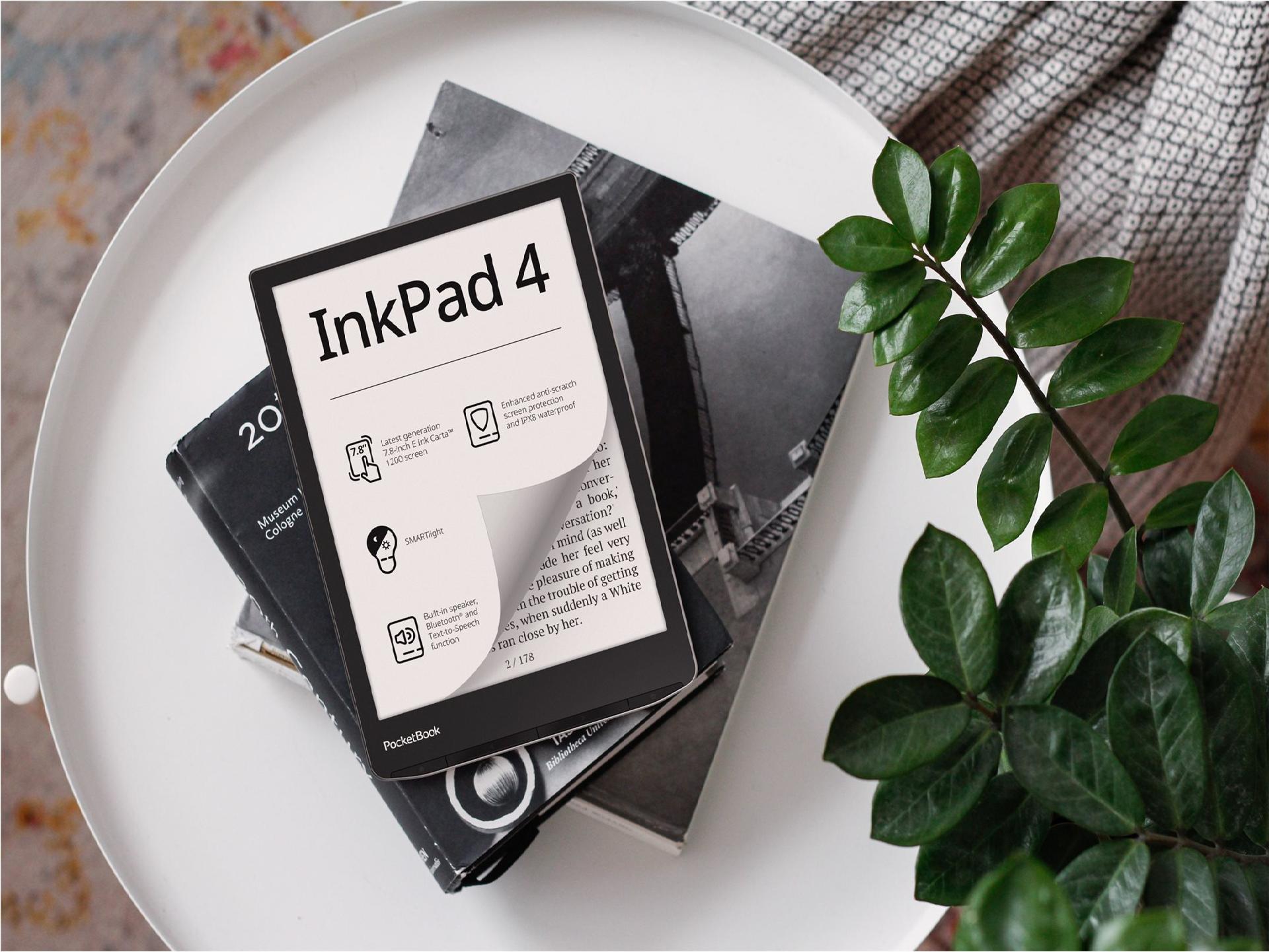 PocketBook InkPad 4 7,8" E Ink Carta 1200 eBook-Reader 32 GB WLAN Bluetooth USB-C Stardust Silver