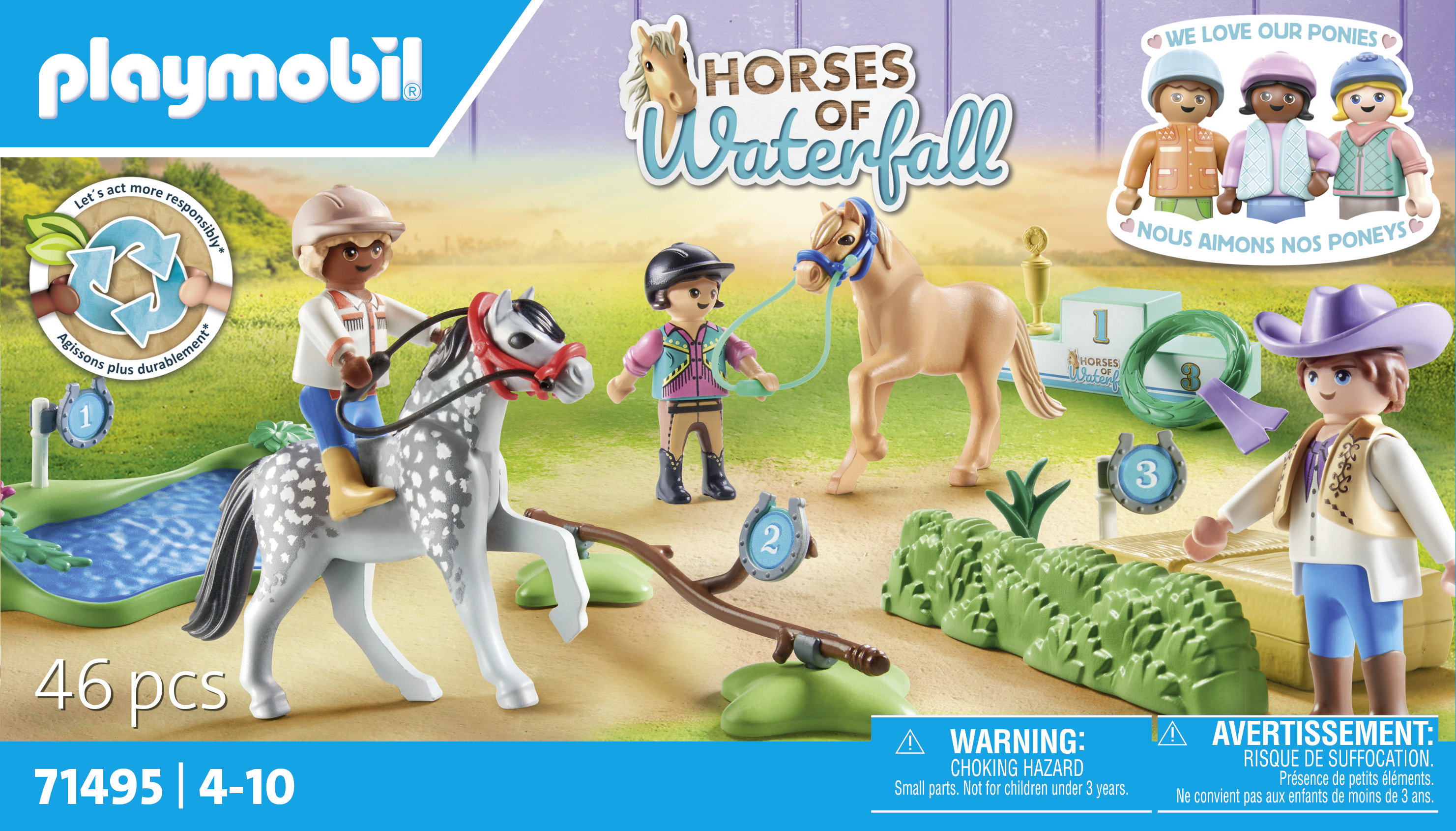Playmobil Horses of Waterfall Ponyturnier Spielzeug-Set 46 Teile Mehrfarbig