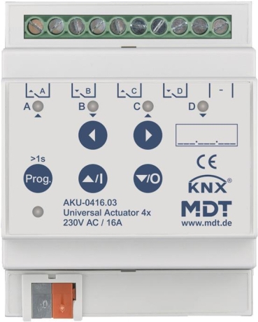 MDT technologies Universalaktor 4-fach 4TE REG,16A,230VAC,100µF AKU-0416.03 (AKU-0416.03)