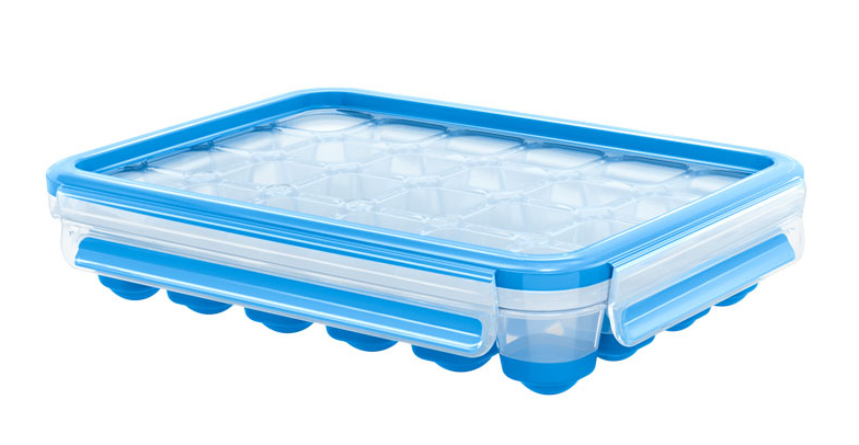 EMSA CLIP & CLOSE Eiswürfelbox 5145 für 24 Eiswürfel Blau Transparent