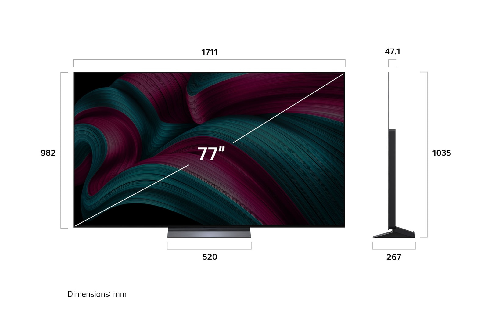 LG C5 Series OLED77C58LA 77" OLED evo 4K UHD TV Schwarz