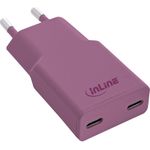 InLine® USB-C Ladegerät, 30W, GaN, Dual USB-C, PD/PPS, Wild Berry/violett (31590P)