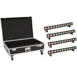 EUROLITE Set 4x LED IP T-PIX 12 HCL Leiste + Case mit Rollen (20000889)