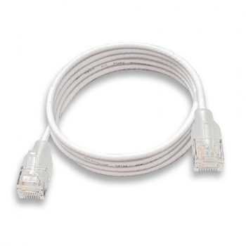 Wantec eGlow Patchkabel UTP CAT6a 500 MHz 1,5 m 2,8 mm Weiß
