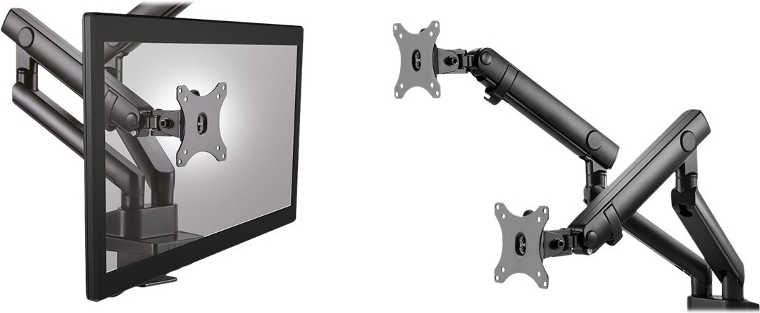 ICY BOX IB-MS314-T Monitorständer für 2 Monitore bis 32" Schwarz