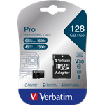 Verbatim PRO Flash-Speicherkarte (microSDXC-an-SD-Adapter inbegriffen) (47044)