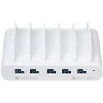 COMPULOCKS 5 PORT USB AND USB-C MULTIPLE TABLET CHARGING STATION WHITE (5PUSBCDKS-EU)
