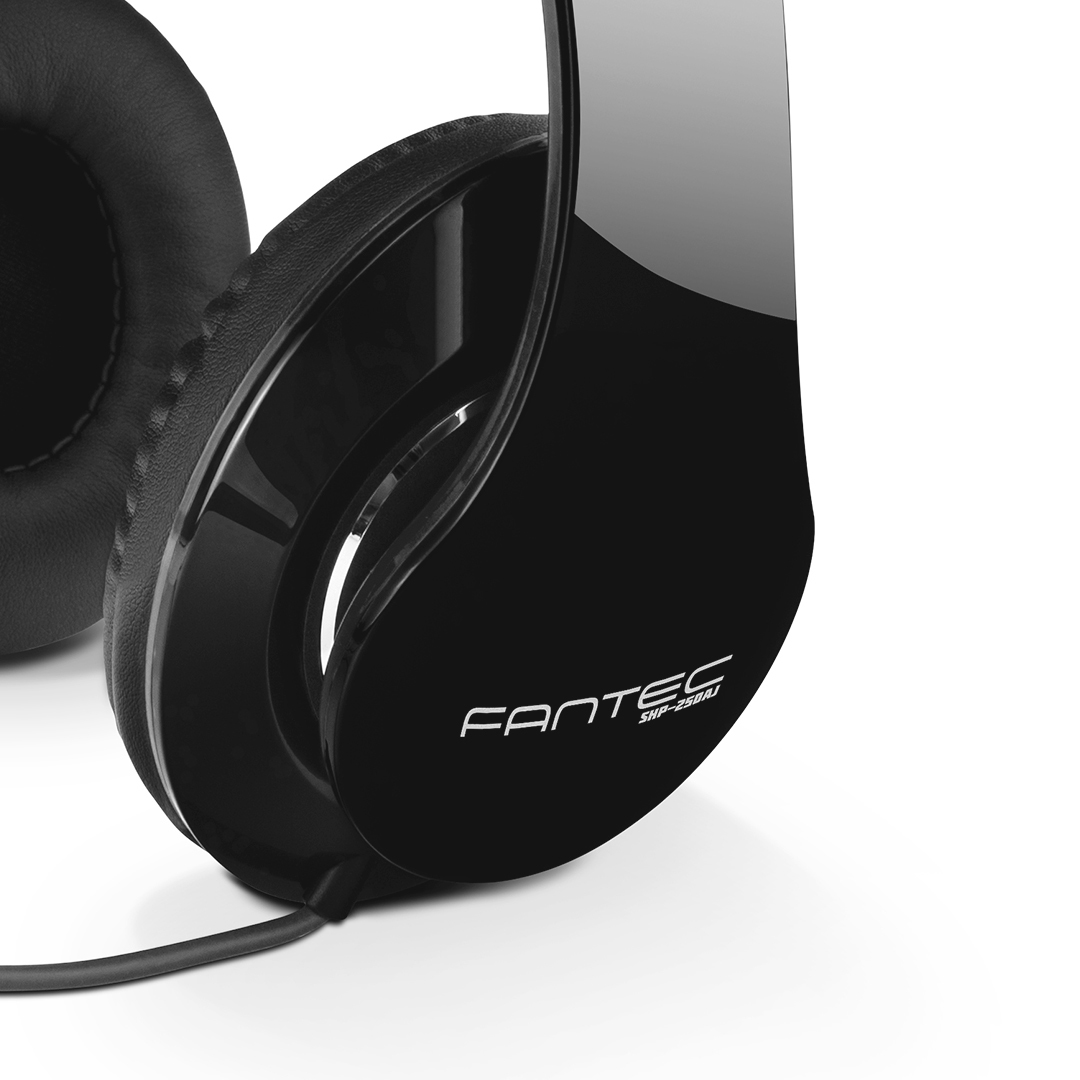 FANTEC SHP-250AJ Stereo-Kopfhörer Kabelgebunden 3,5 mm Klinke Schwarz/Schwarz