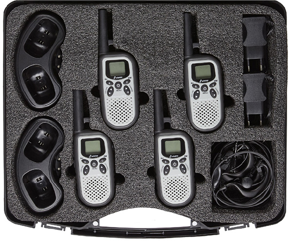 stabo freecomm 400 II 4er Funkkoffer Walkie-Talkie-Set Schwarz, Grau