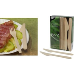 PAPSTAR Holz-Messer "pure", Länge: 165 mm, 500er aus natürlich hellem Birkenholz, biologisch abbaubar - 1 Stück (86939)