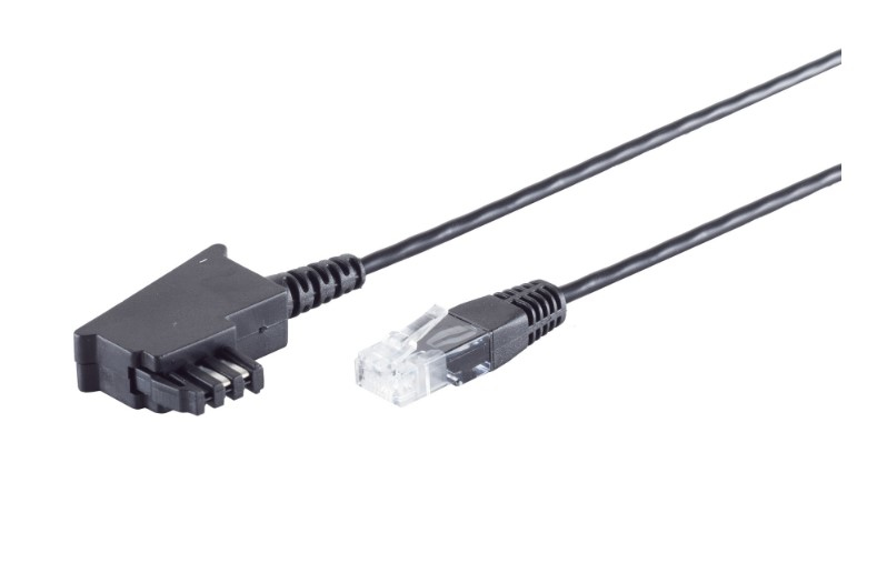 S/CONN maximum connectivity TAE-F auf RJ45 VDSL Routerkabel 15 m Schwarz
