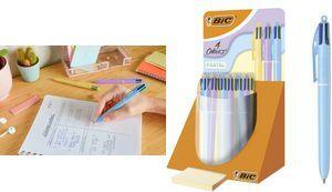 BIC Druckkugelschreiber 4 Colours Pastell, 30er Display Strichstärke 0,32 mm, Strichfarbe: blau, rot, grün, schwarz, - 1 Stück (517319)