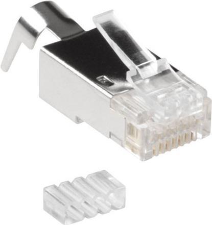 ACT RJ45 (8P/8C) CAT6A shielded modulaire connector for round cable with solid or standed conductors. Suitable for: Litze OD AWG23 /1.5 mm Rj45 plug c6a ftp od1.5 mm (FA2001)