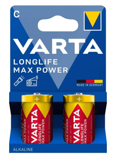 Varta Longlife Max Power Baby C Blister 2 1,5 V Rot, Gelb