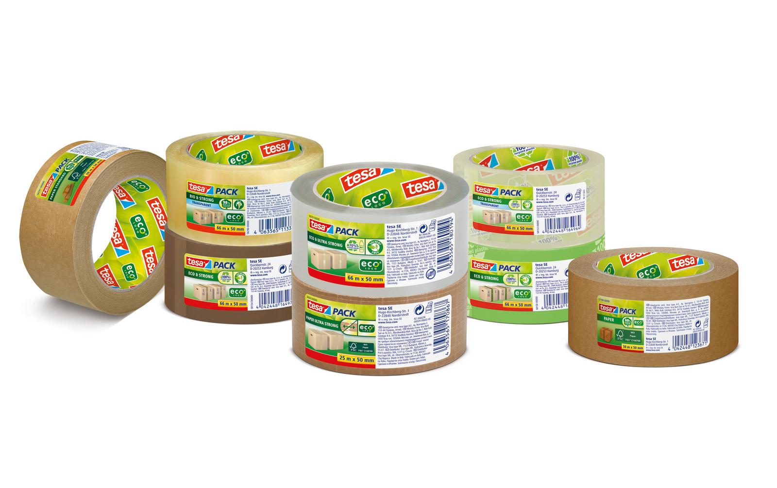 tesa tesapack PAPER ecoLogo Verpackungsklebeband 50 mm x 50 m Braun