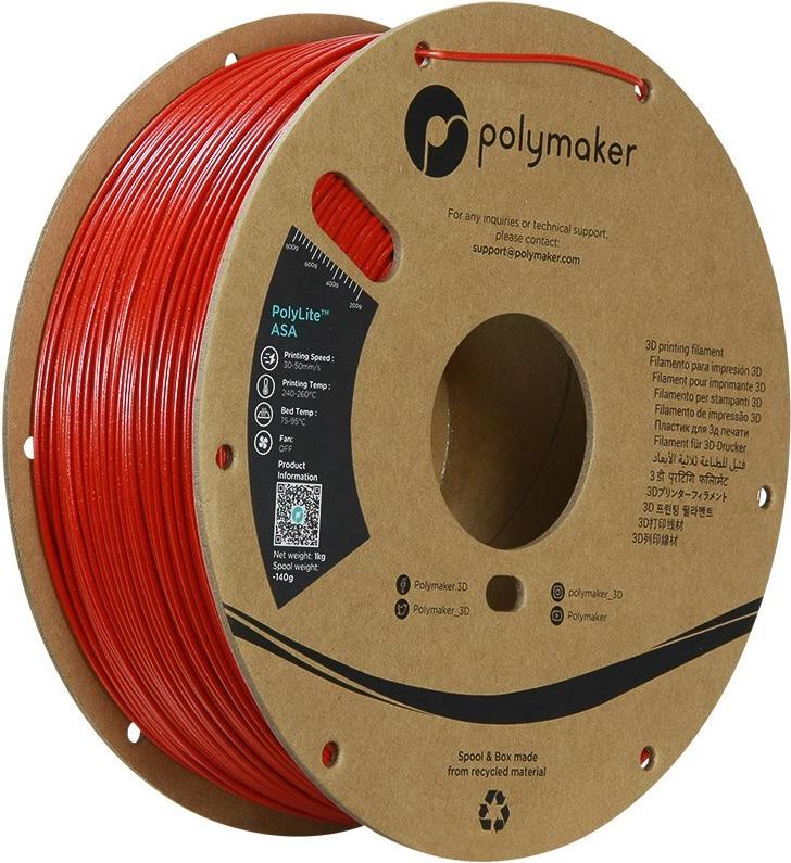 ASA 1,75mm GALAXY RED 1kg POLYMAKER POLYLITE 3D FILAMENT (PF01035)