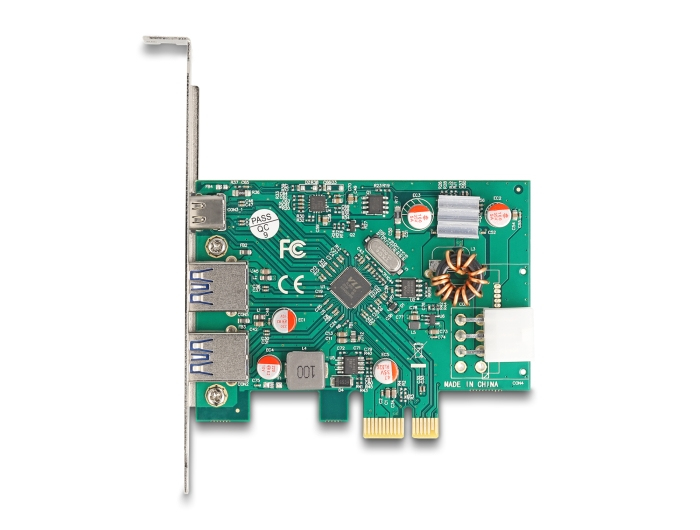 Delock PCI Express x1 Karte 2x USB 3.0 + USB-C 3.2 Gen 2 PD 30 W Silber