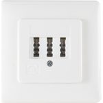 S/CONN maximum connectivity Telefon-Anschlußdose TAE NFN, mit Metallrahmen, reinweiß-RAL9010, Unterputz (74041-W)