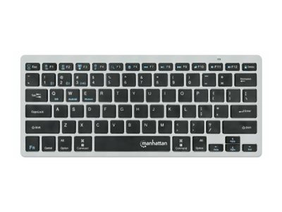 Manhattan Ultra Slim Dual-Mode Kabellose Funktastatur, QWERTZ Deutsch, Bluetooth 3.0 & 2,4 GHz, Anthrazit/Schwarz