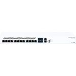 Mikrotik CRS312-4C+8XG-RM. Switch-Ebene: L3. Basic Switching RJ-45 Ethernet Ports-Typ: 10G Ethernet (100/1000/10000), Anzahl der basisschaltenden RJ-45 Ethernet Ports: 8, Anzahl USB 2.0 Anschlüsse: 1, Konsolen-Port: RJ-45. Routing-/Switching-Kapazität: 240 Gbit/s. Netzstecker: AC-in jack. Rack-Einbau, Formfaktor: 1U (CRS312-4C+8XG-RM) (geöffnet)