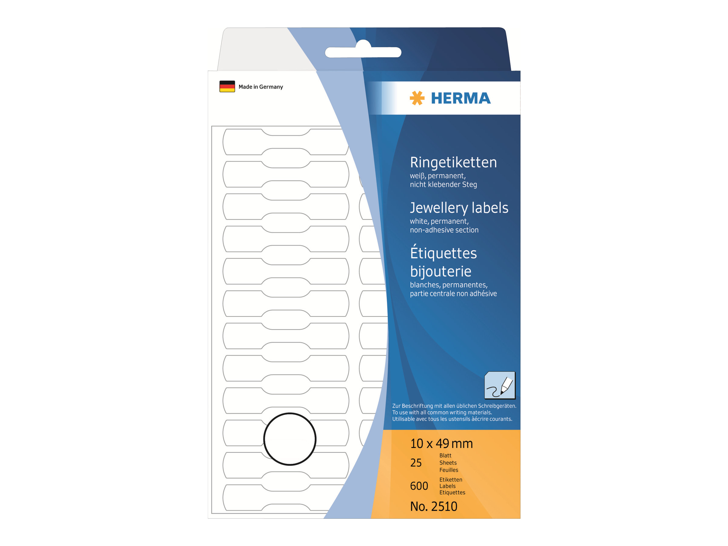HERMA Ringetiketten 10 x 49 mm Halbkarton Weiß 600 Etiketten