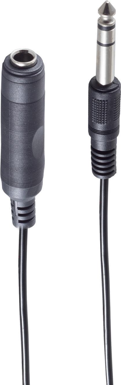 shiverpeaks BASIC-S Audiokabel, 6,3 mm Klinkenstecker - 6,3 mm Klinkenkupplung, 5,0 m, Klinkenkupplung: 3-polig (BS30335)