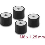 Delock Vibrationsdämpfer M8 x 1,25 mm D 40 x H 30 mm mit 2 x Innengewinde 4 Stück schwarz (60828)