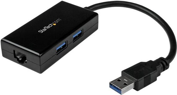 StarTech.com USB3.0 auf Gigabit Netzwerk Adapter mit 2 Port USB Hub (USB31000S2H)