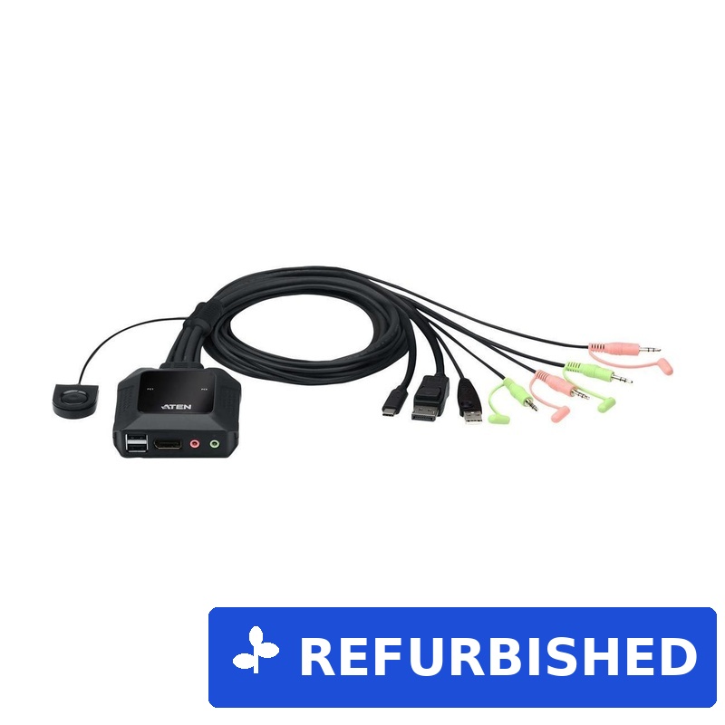 ATEN 2-Port USB-C-DisplayPort-Kabel KVM Switch (CS52DP)
