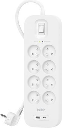 Belkin SRB003CA2M Spannungsschutz Weiß 8 AC-Ausgänge 2 m (SRB003CA2M)