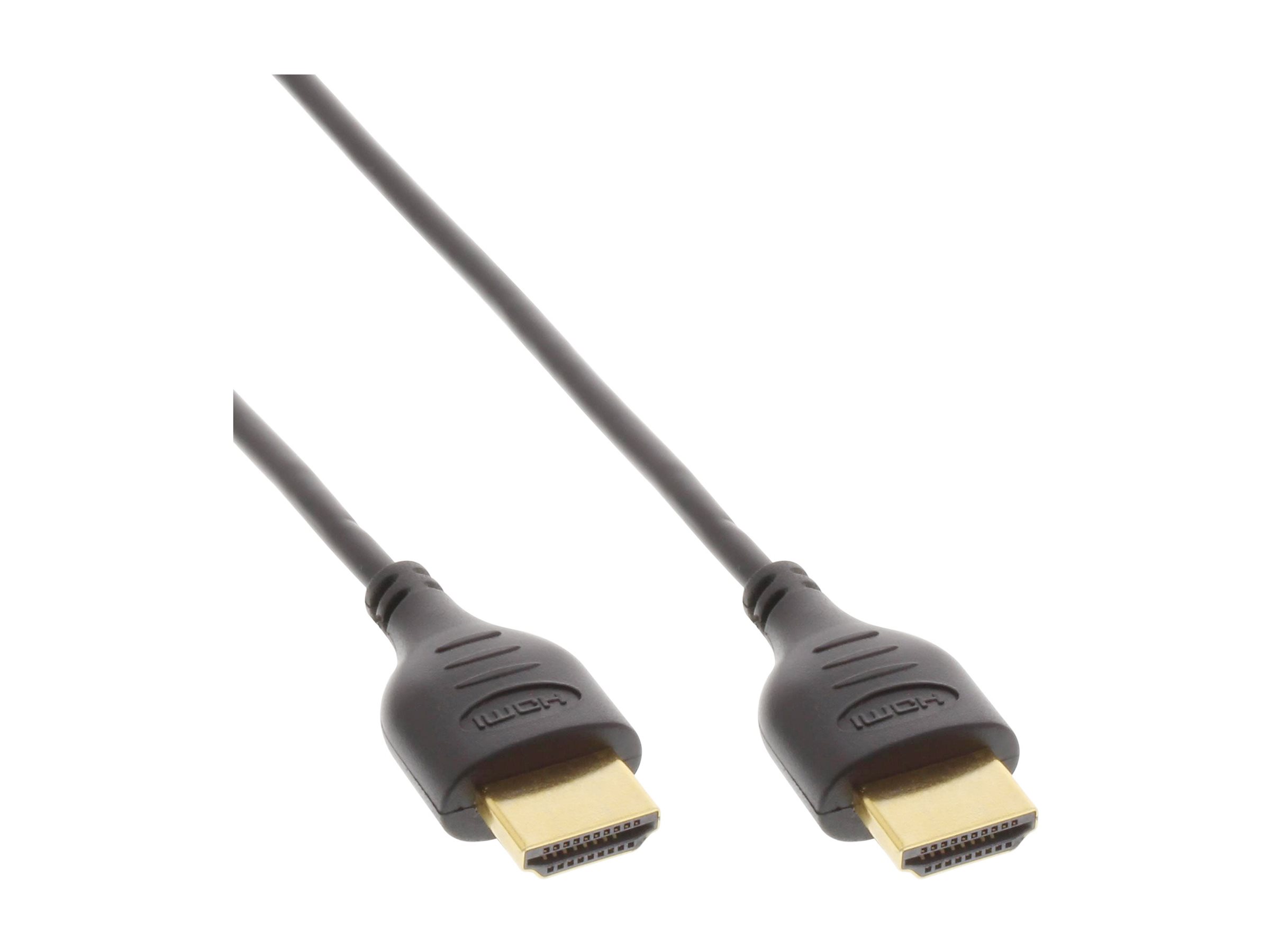 InLine Premium HDMI-Kabel mit Ethernet HDMI Typ A auf HDMI Typ A High Speed Superslim 4K 1,5 m Schwarz