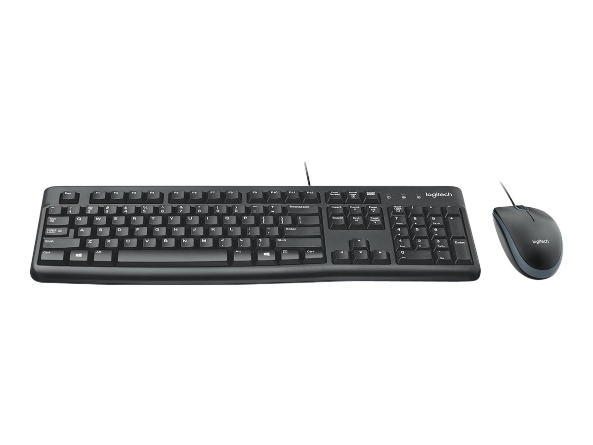 Logitech Desktop MK120 Tastatur-und-Maus-Set USB QWERTY Englisch Schwarz